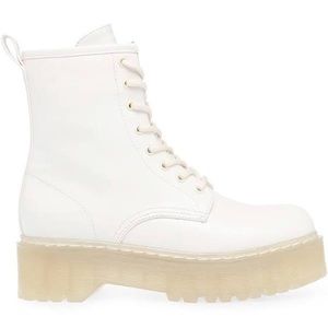 Steve Madden Women's White Bettyy Platform Boots